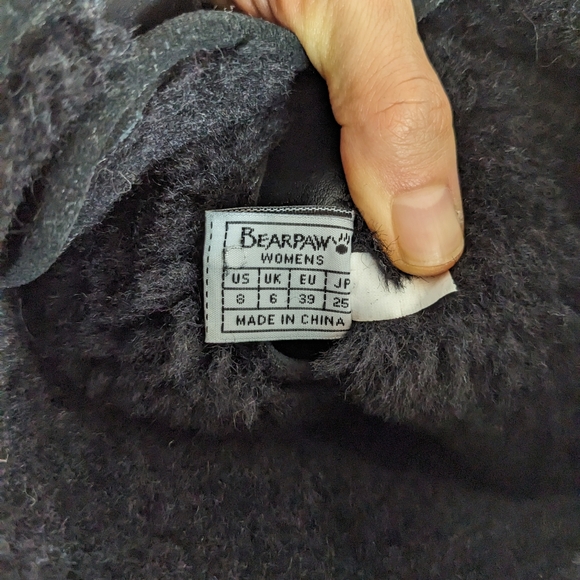 BearPaw Studded Black Suede Winter Boots (Wool & Sheepskin Lining) - Picture 8 of 9